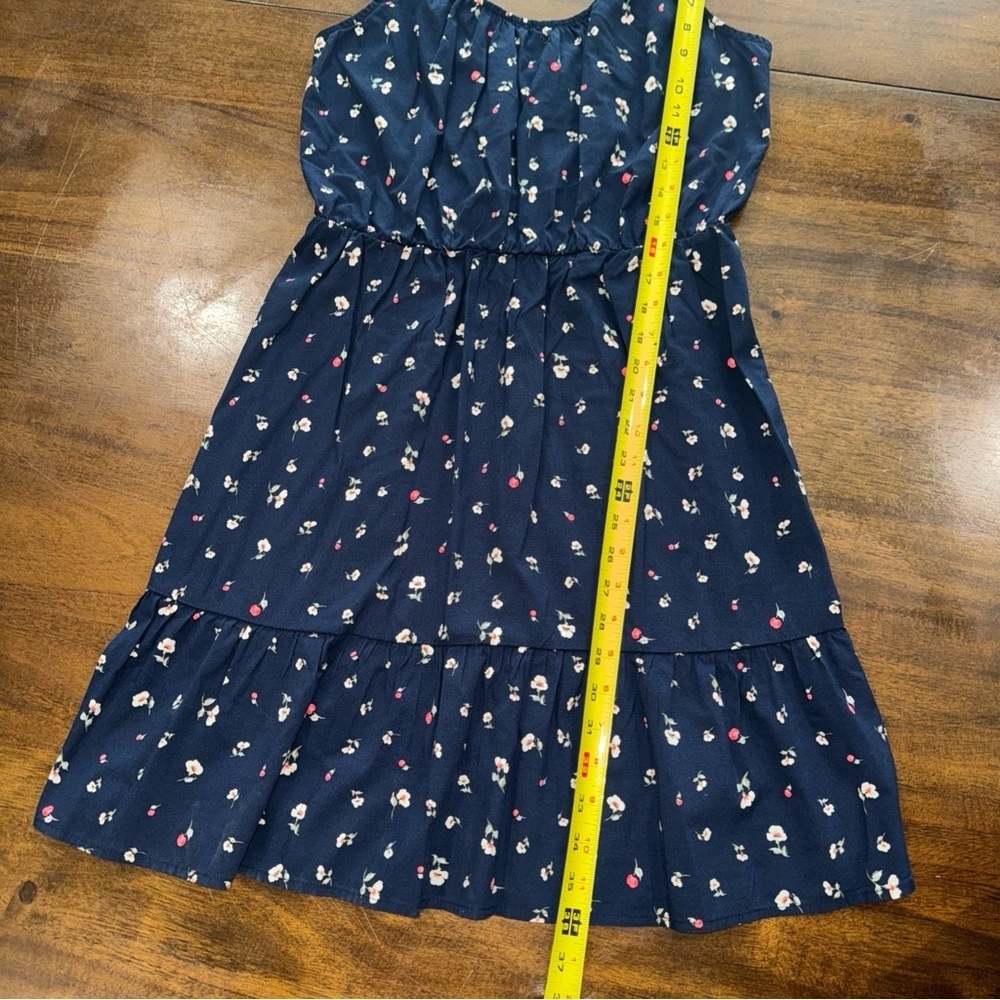 Banana Republic navy w/ flowers ruffle strap dress sleeveless tank small tall - Picture 10 of 10